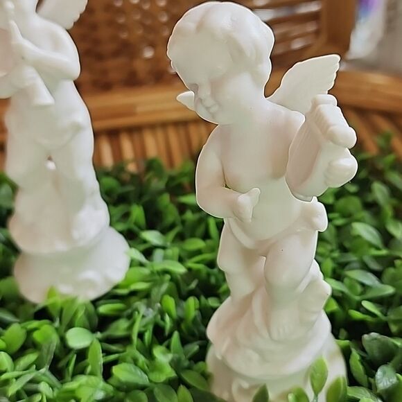 Vintage Japan Cherubims With Musucal Instruments Dickson Bisque Porcelain - Picture 5 of 12